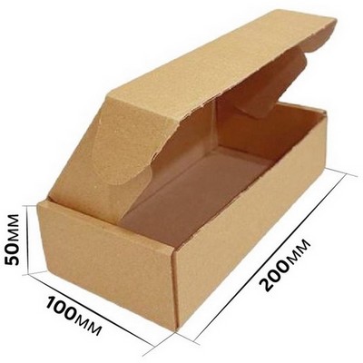 Самосборная картонная коробка 200x100x50 мм, короб из микрогофрокартона Т11 - фото 57812