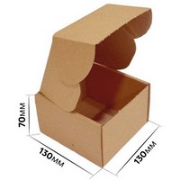 Самосборная картонная коробка 130x130x70 мм, короб из микрогофрокартона Т11