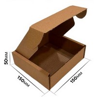 Самосборная картонная коробка 150x150x50 мм, короб из микрогофрокартона Т22