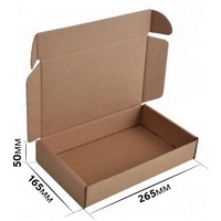 Самосборная почтовая картонная коробка 265x165x50 мм тип "Е" короб из гофрокартона Т23