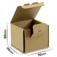 Самосборная картонная коробка 70x70x60 мм, короб из микрогофрокартона Т11