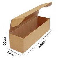 Самосборная картонная коробка 240x70x70 мм , короб из микрогофрокартона Т12